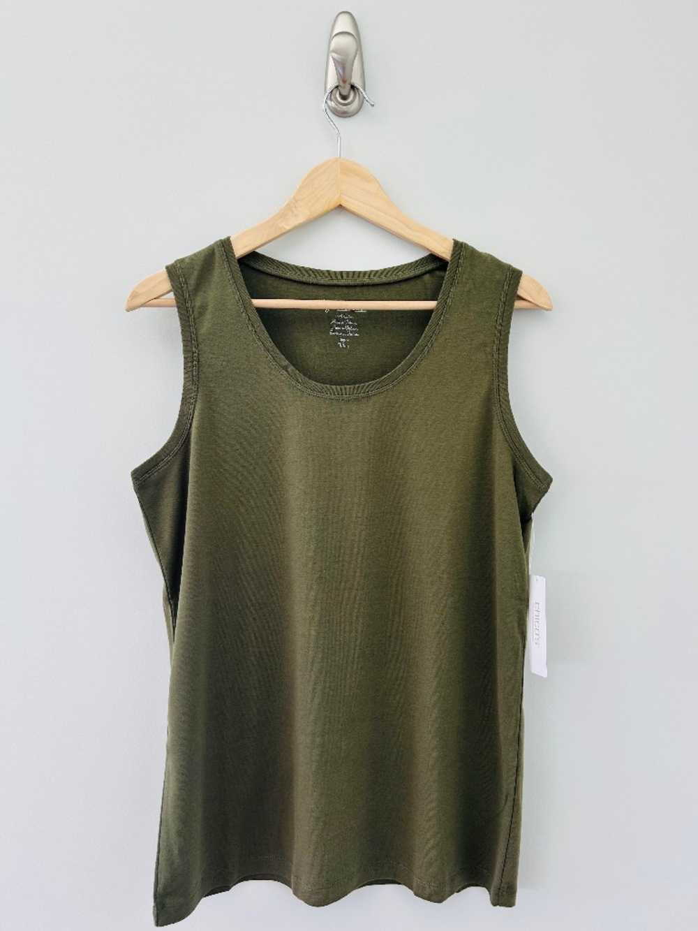 NWT Chico's Angelo Basic Knit Tank in Cypress Fern Sz 2/L